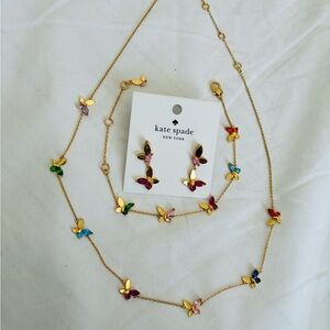 Kate Spade Gold social Butterfly Jewelry Set